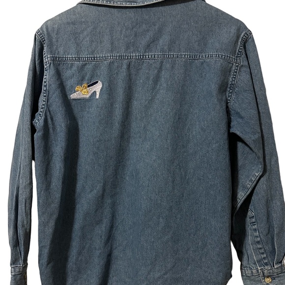 Keren Hart Denim embroidered Button up Long sleeve embroidered shoe design - Picture 7 of 11